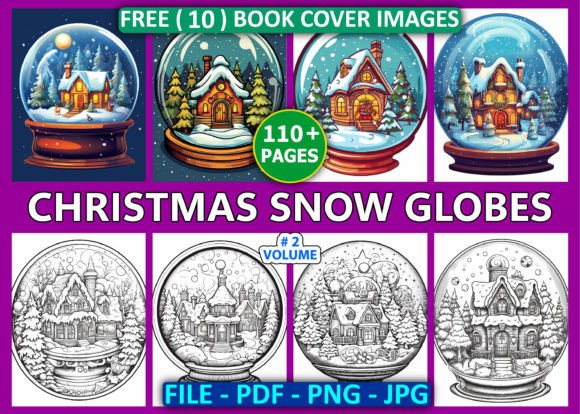 110 Christmas Snow Globes Coloring Page: A Festive Resource for Adult Coloring Enthusiasts