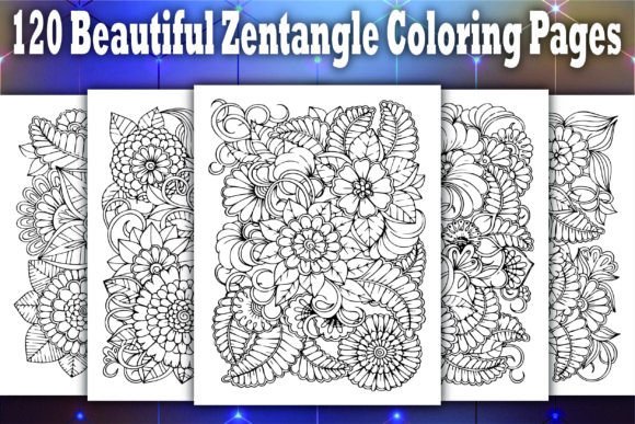 120 Beautiful Zentangle Coloring Pages