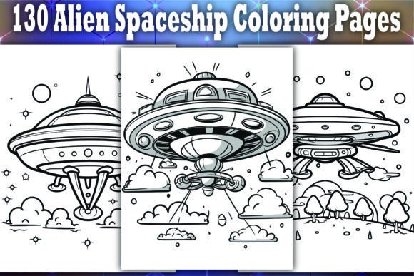 130 Alien Spaceship Coloring Pages