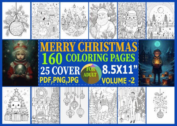 160 Merry Christmas Coloring Pages Adult: A Creative Holiday Resource for Adults