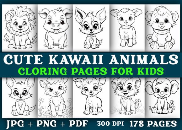 178 Cute Kawaii Animals Coloring Pages: A Creative Resource for Artists and Entrepreneurs