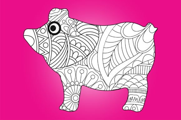 Abstract Pig for Adult Coloring Book: A Creative Escape for Mind and Soul