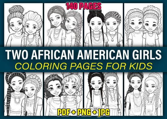 African Girls Black Kids Coloring Pages