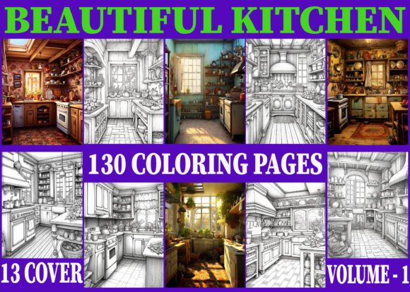 Beautiful Kitchen Coloring Pages for Adults