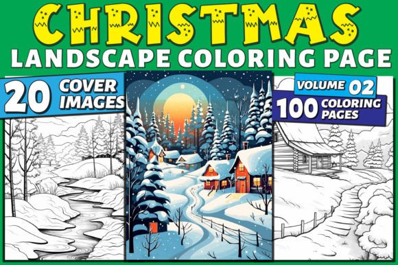 Christmas Landscape Adult Coloring Pages