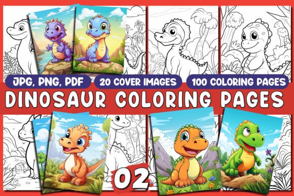 Dinosaur Coloring Pages for Kids Vol-02