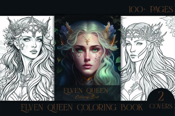 Elven Queen Coloring Pages for Adults