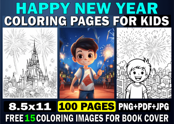 Kids Happy New Year Coloring Pages Book