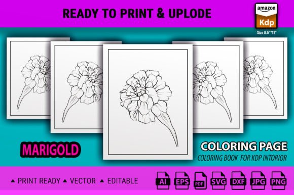 Marigold Flower Coloring Pages for Kids: A Creative and Educational Tool