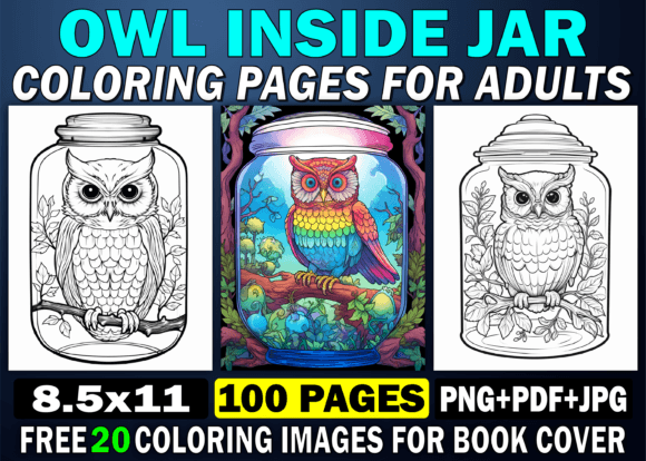 Owl Inside Jar Coloring Pages for Adults: A Creative and Relaxing Activity