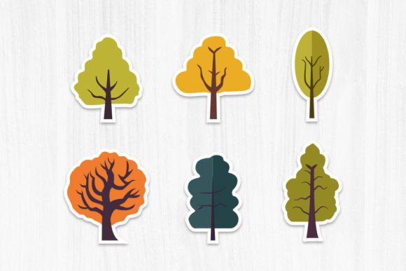 Tree Vector Stickers Design